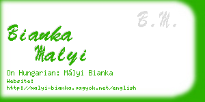bianka malyi business card