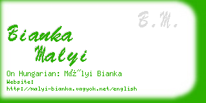 bianka malyi business card